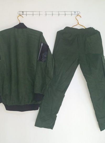 CORDUROY GREEN JACKET WITH CARGO TROUSER (large)