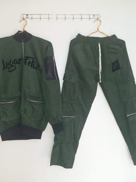CORDUROY GREEN JACKET WITH CARGO TROUSER (large)