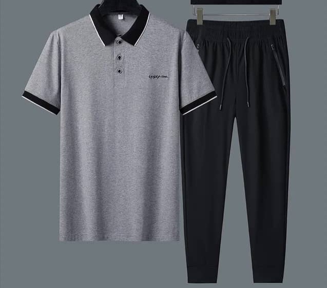 TRENDY GREY POLO AND PANTS (S,M,L,XL,XXL)